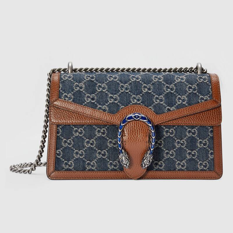 Gucci Dionysus Small GG Supreme Shoulder Bag 400249 Dark blue and ivory